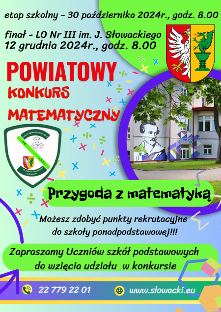 Powiatowy Konkurs Matematyczny ''Przygoda z matematyką''