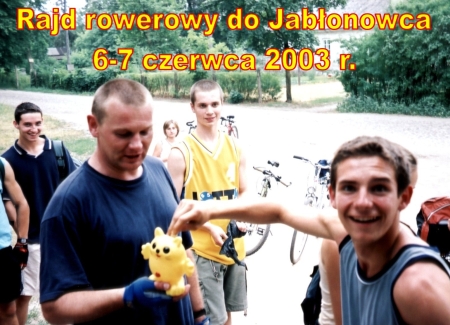 Dwudniowy rajd rowerowy do Jabłonowca 6-7 czerwca 2003 r.