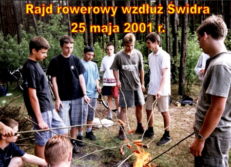 Rajd rowerowy wzdłuż Świdra 25 maja 2001 r.