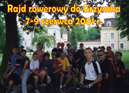 Trzydniowy rajd rowerowy do Grzymka 7-9 czerwca 2001 r.
