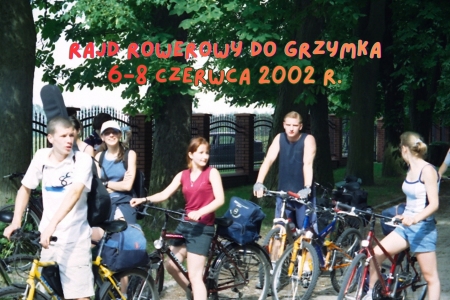 Trzydniowy rajd rowerowy do Grzymka 6-8 czerwca 2002 r.