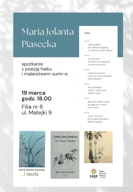 19 marca 2026r. Miejska Biblioteka Publiczna w Otwocku zaprasza na  spotkanie z Panią Mari