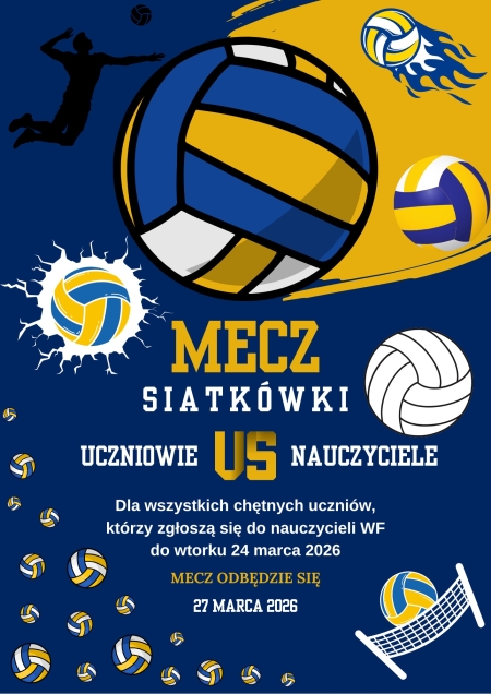 Mecz siatkówki uczniowie vs nauczyciele