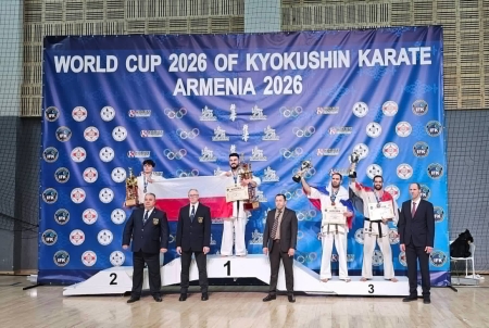Sukces naszego nauczyciela WF Szymona Olpińskiego w Pucharze Świata Karate Kyokushin w Arm